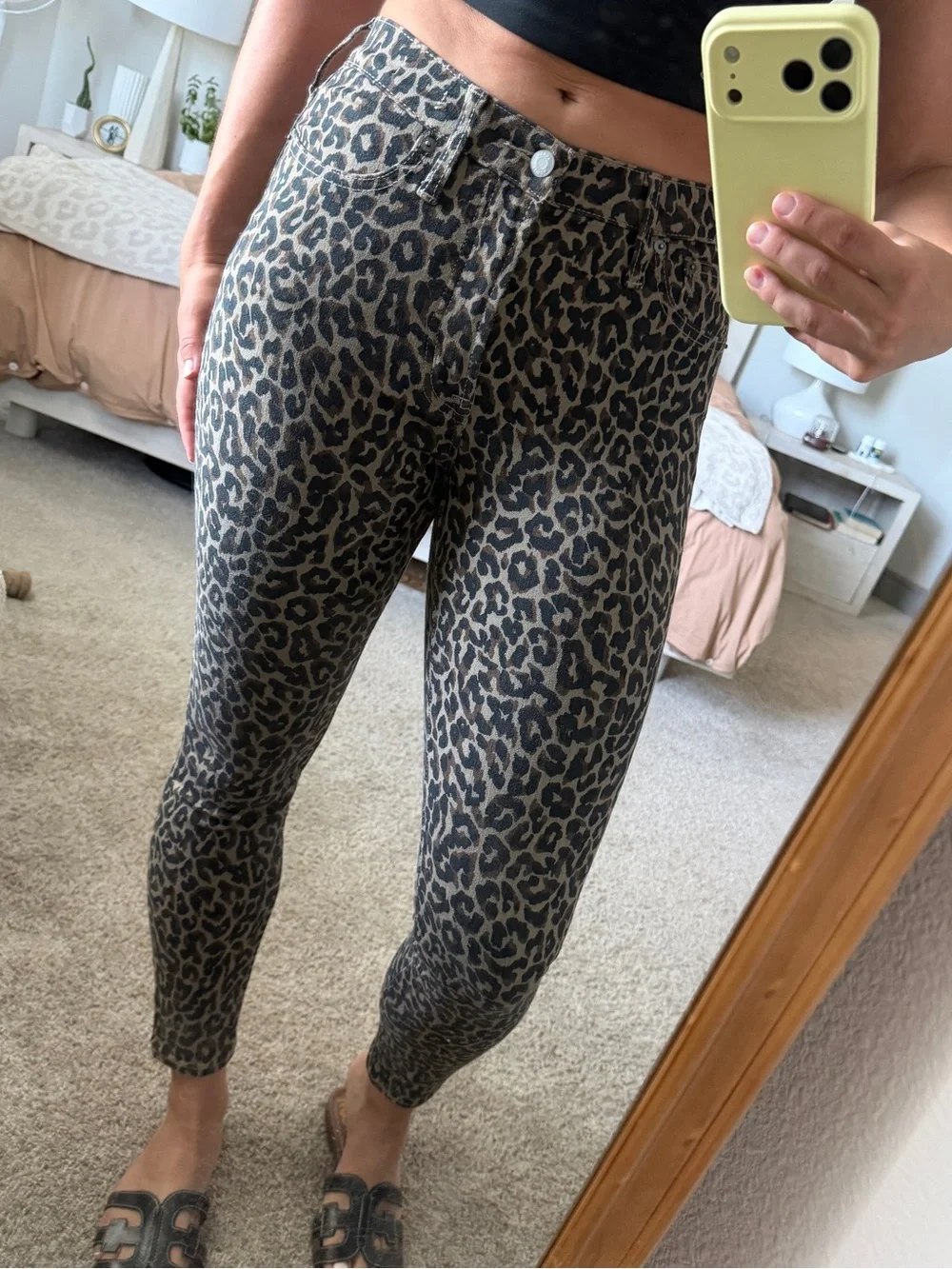 J. Crew Leopard Print Skinny Jeans - Brown/Black